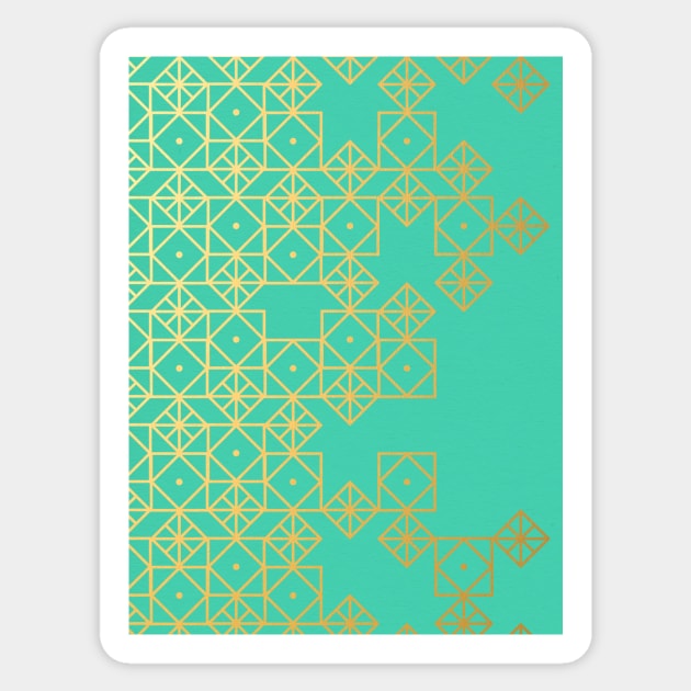 geometric mint Sticker by CatCoq